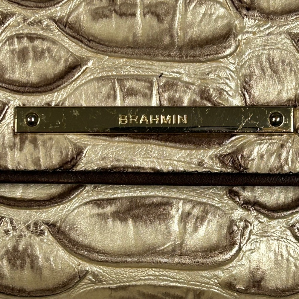 Brahmin Ady Leather Wallet Trifold fold Croc Alligator Embossed Checkbook Luxury - Picture 10 of 13